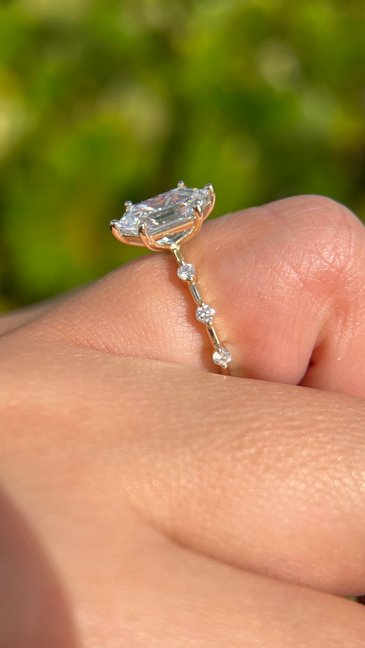 Bella 1.80ct E-VS1 Hexagon Cut Lab Grown Diamond Engagement Ring 14K Gold