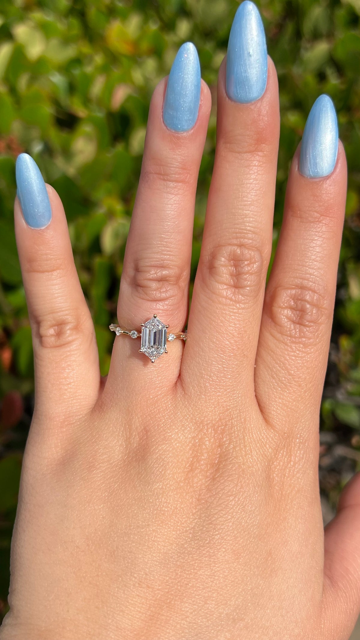 Bella 1.80ct E-VS1 Hexagon Cut Lab Grown Diamond Engagement Ring 14K Gold