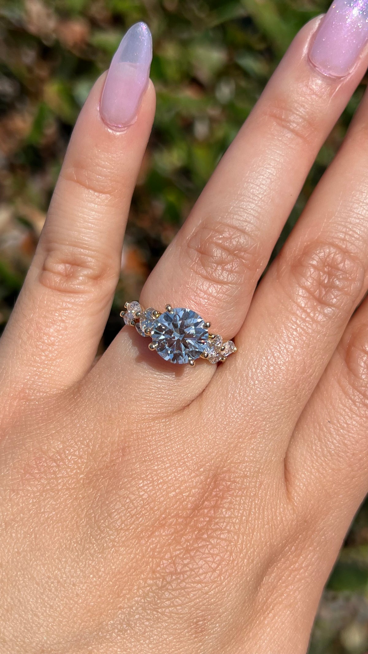 Melly 2.90ct E-VS1 Round Cut Lab Grown Diamond Engagement Ring 14K Gold