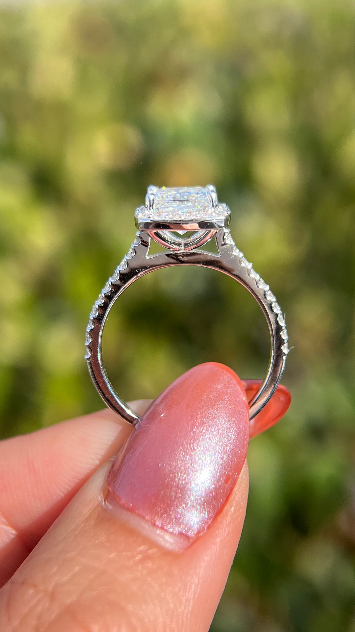 Lily 1.60ct E-VS1 Princess Cut Lab Grown Diamond Engagement Ring 14K Gold