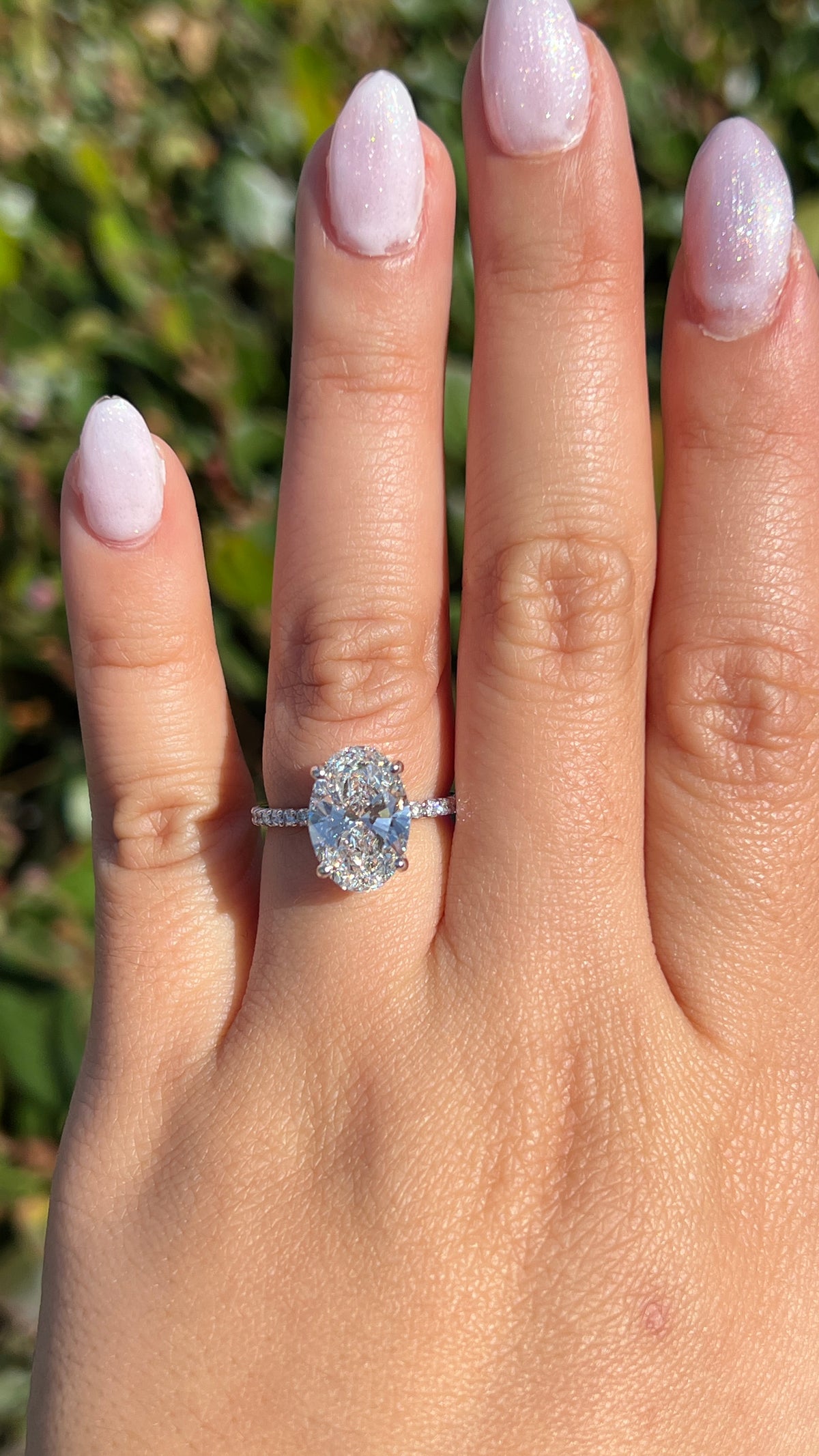 Jenni 4.10ct E-VS1 Oval Cut Lab Grown Diamond Engagement Ring 14K Gold