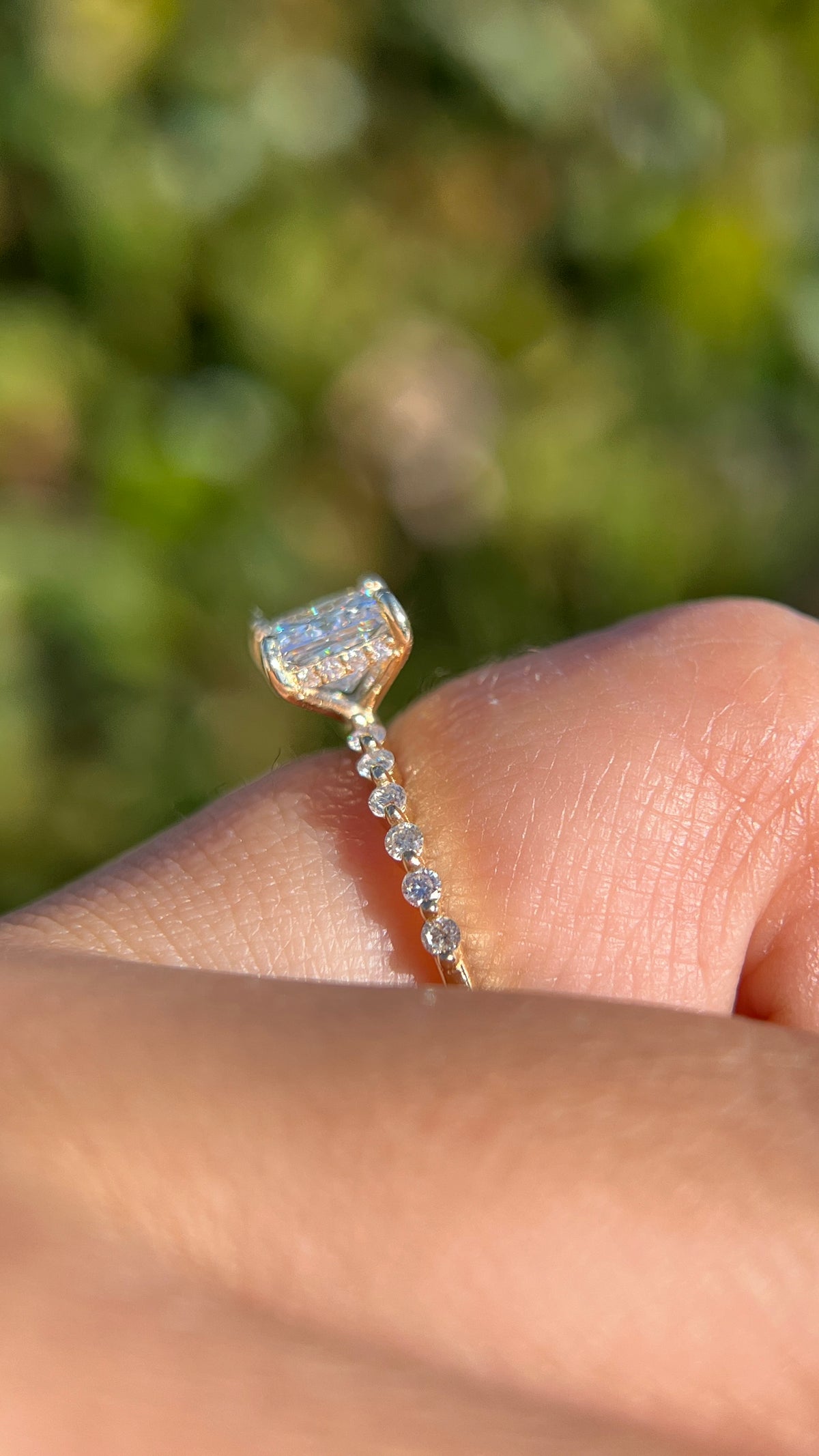 Iris 1.02ct E-VS1 Princess Cut Lab Grown Diamond Engagement Ring 14K Gold