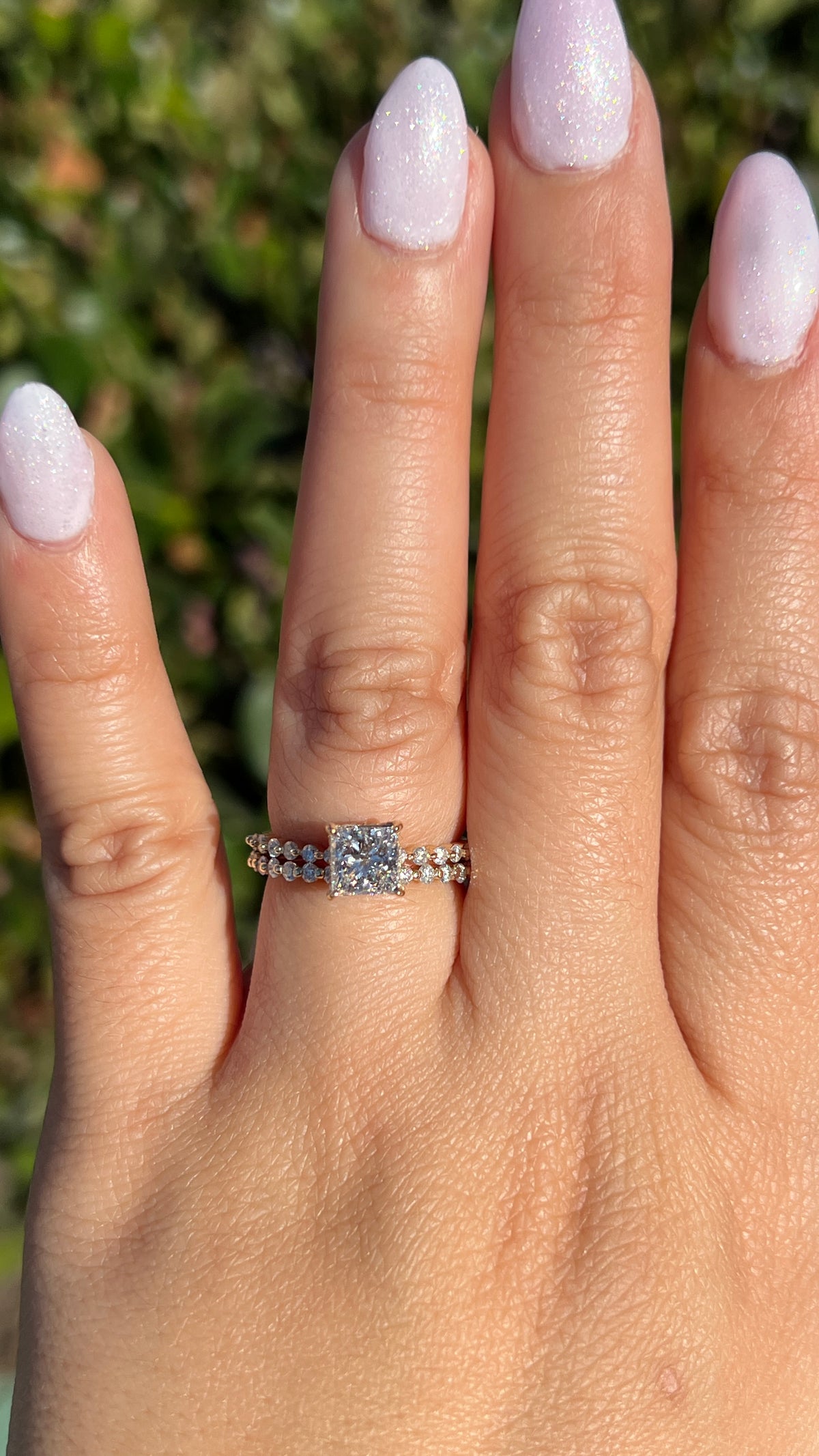 Iris 1.02ct E-VS1 Princess Cut Lab Grown Diamond Engagement Ring 14K Gold