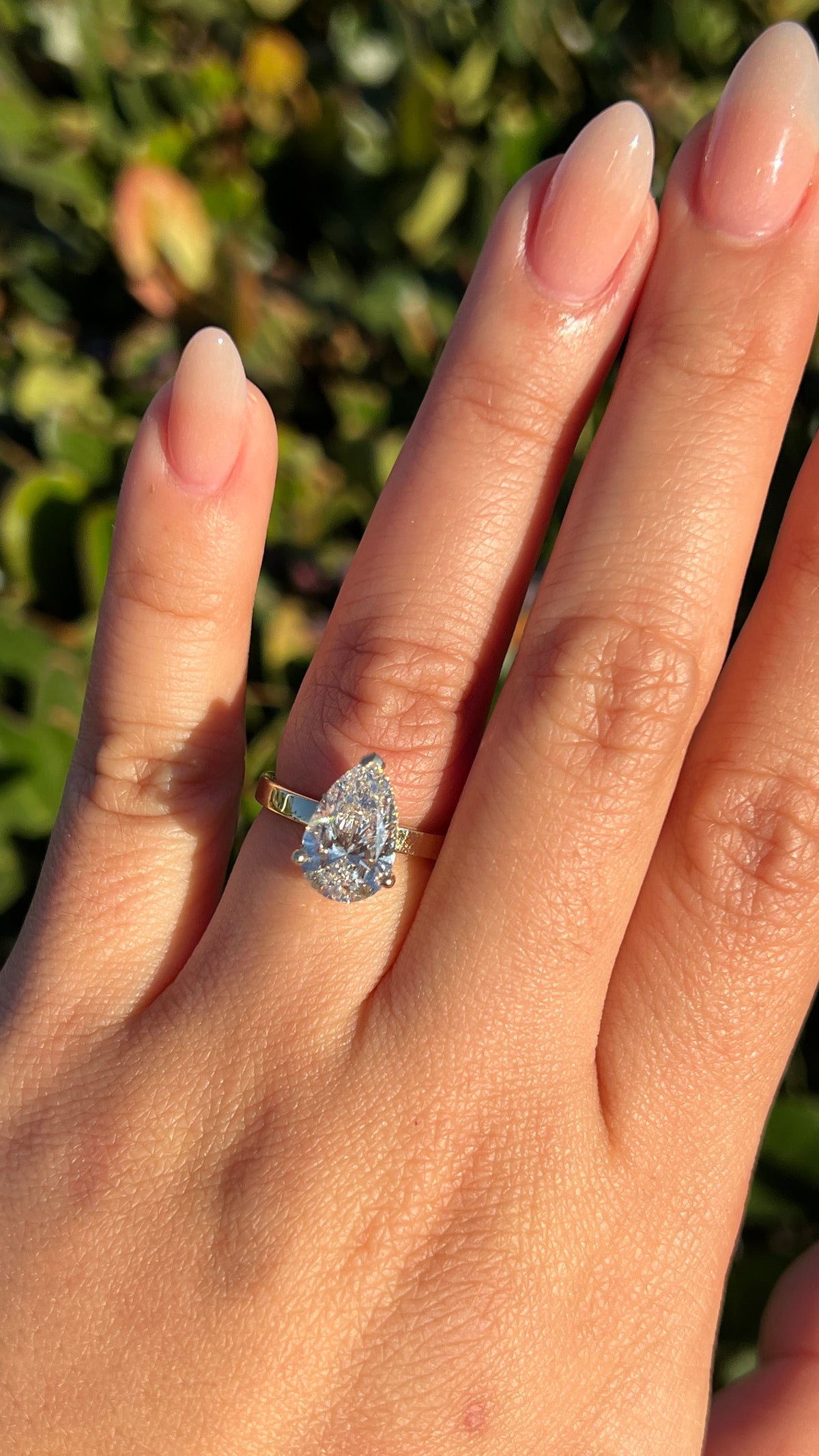 Andrea 2.94ct E-VS1 Pear Cut Lab Grown Diamond Engagement Ring 14K Gold