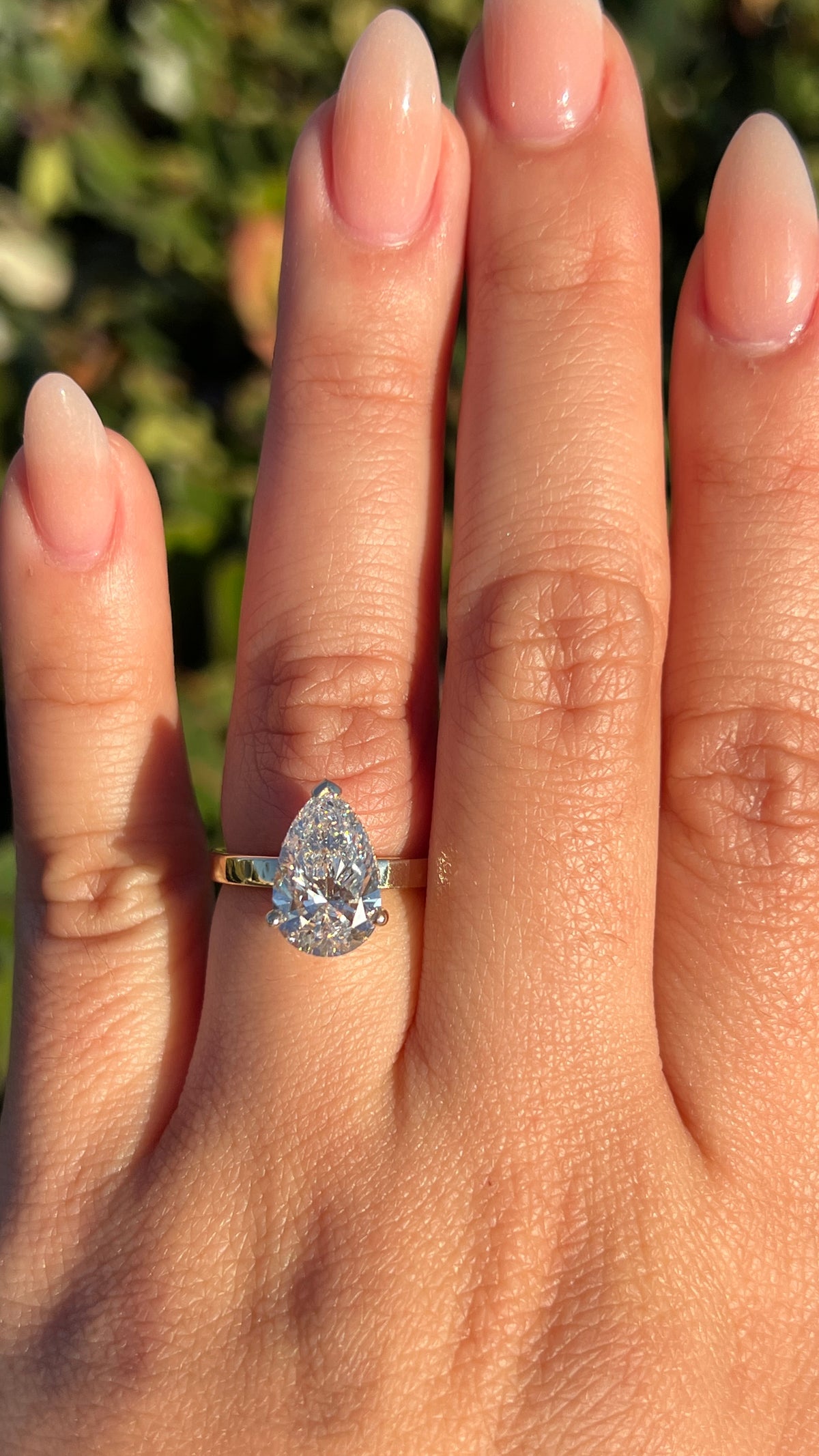 Andrea 2.94ct E-VS1 Pear Cut Lab Grown Diamond Engagement Ring 14K Gold