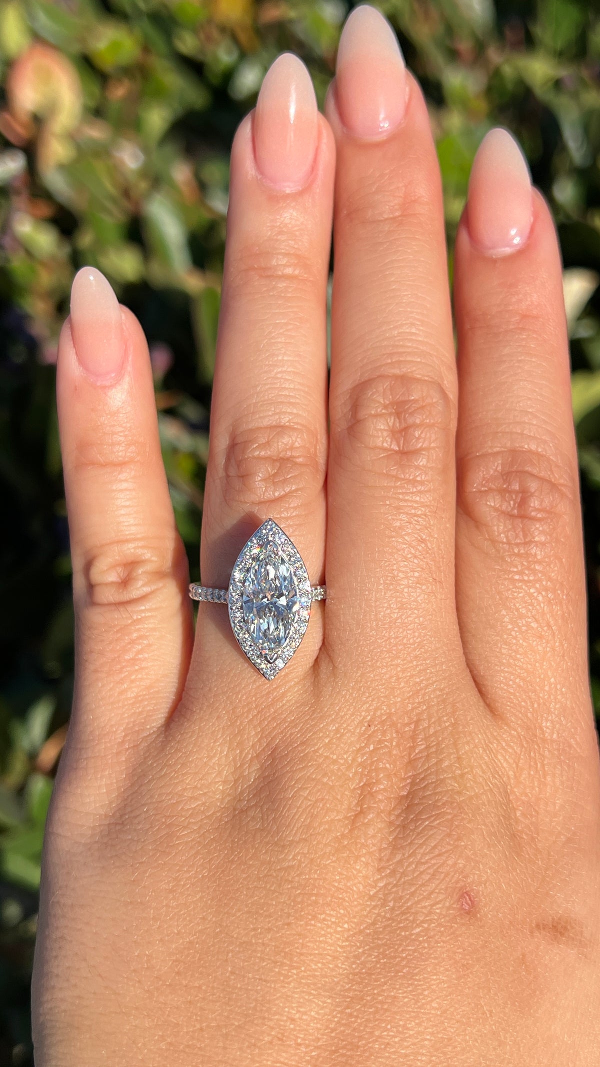 Lily 2.39ct E-VS1 Marquise Cut Lab Grown Diamond Engagement Ring 14K Gold