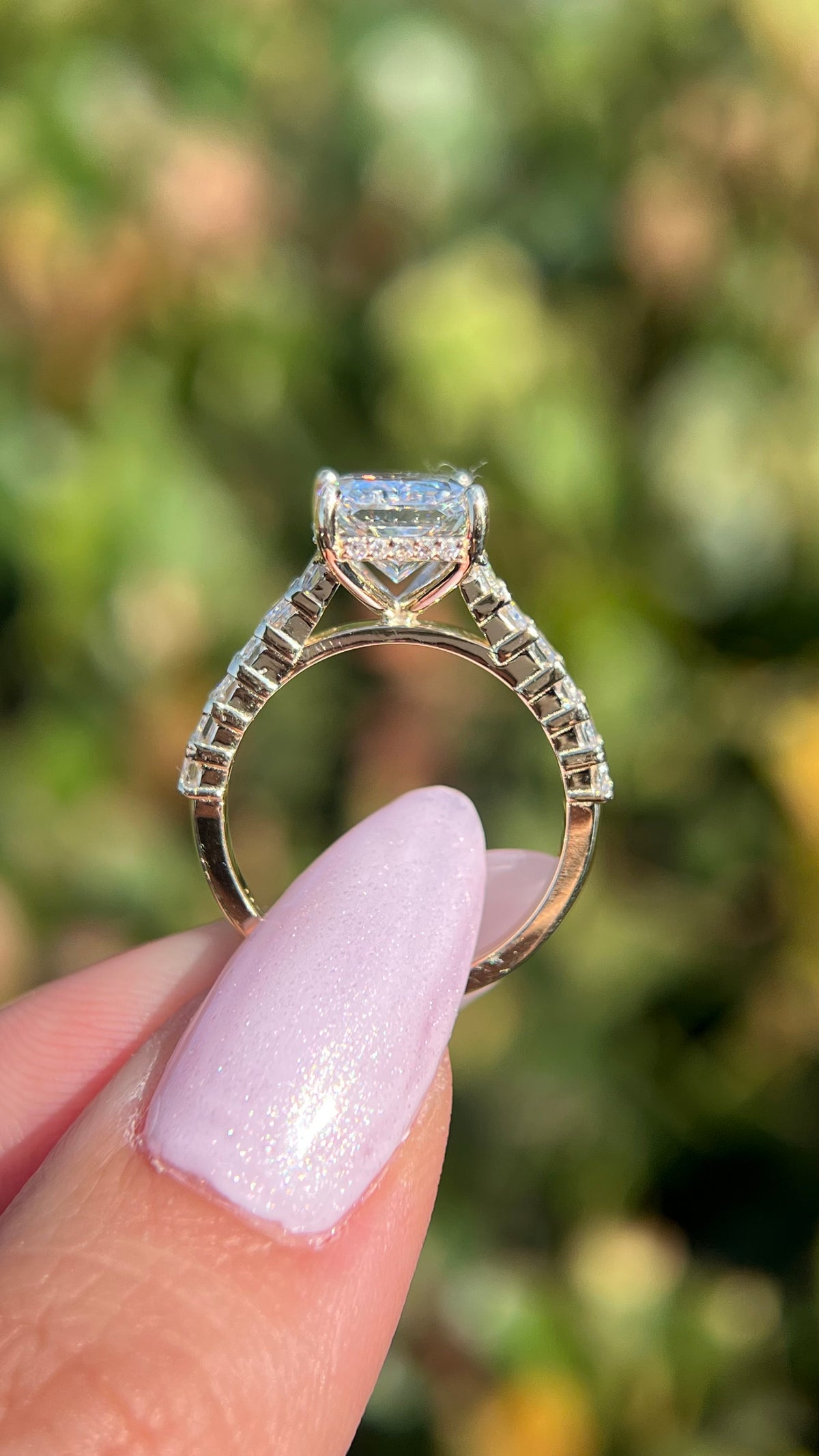 Remi 4.09ct E-VS1 Radiant Cut Lab Grown Diamond Engagement Ring 14K Gold