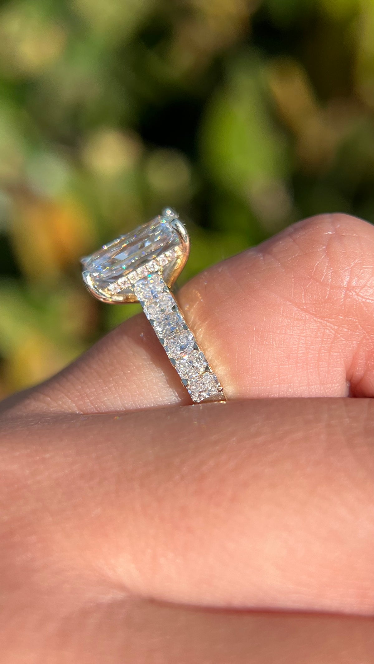 Remi 4.09ct E-VS1 Radiant Cut Lab Grown Diamond Engagement Ring 14K Gold