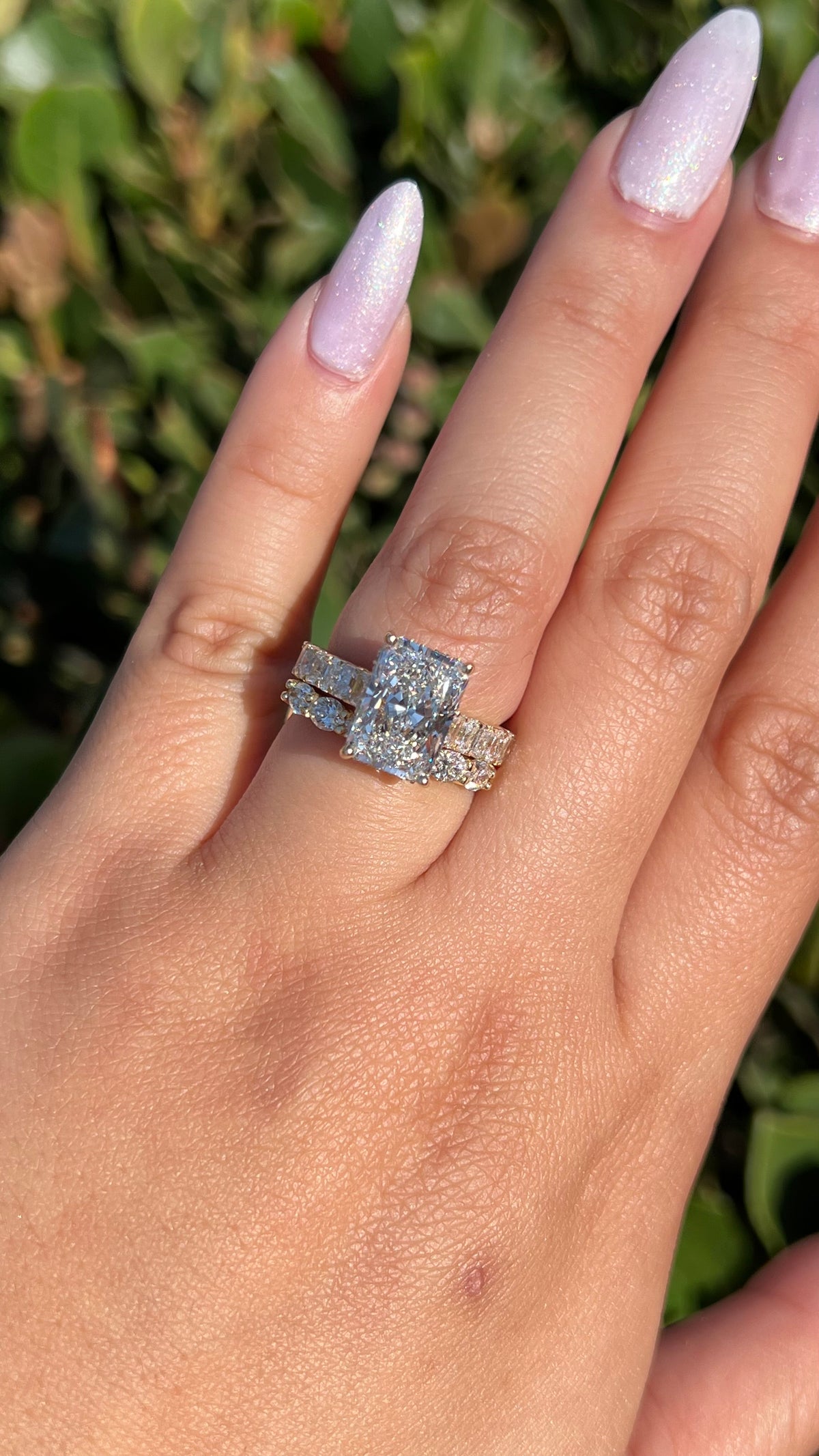 Remi 4.09ct E-VS1 Radiant Cut Lab Grown Diamond Engagement Ring 14K Gold