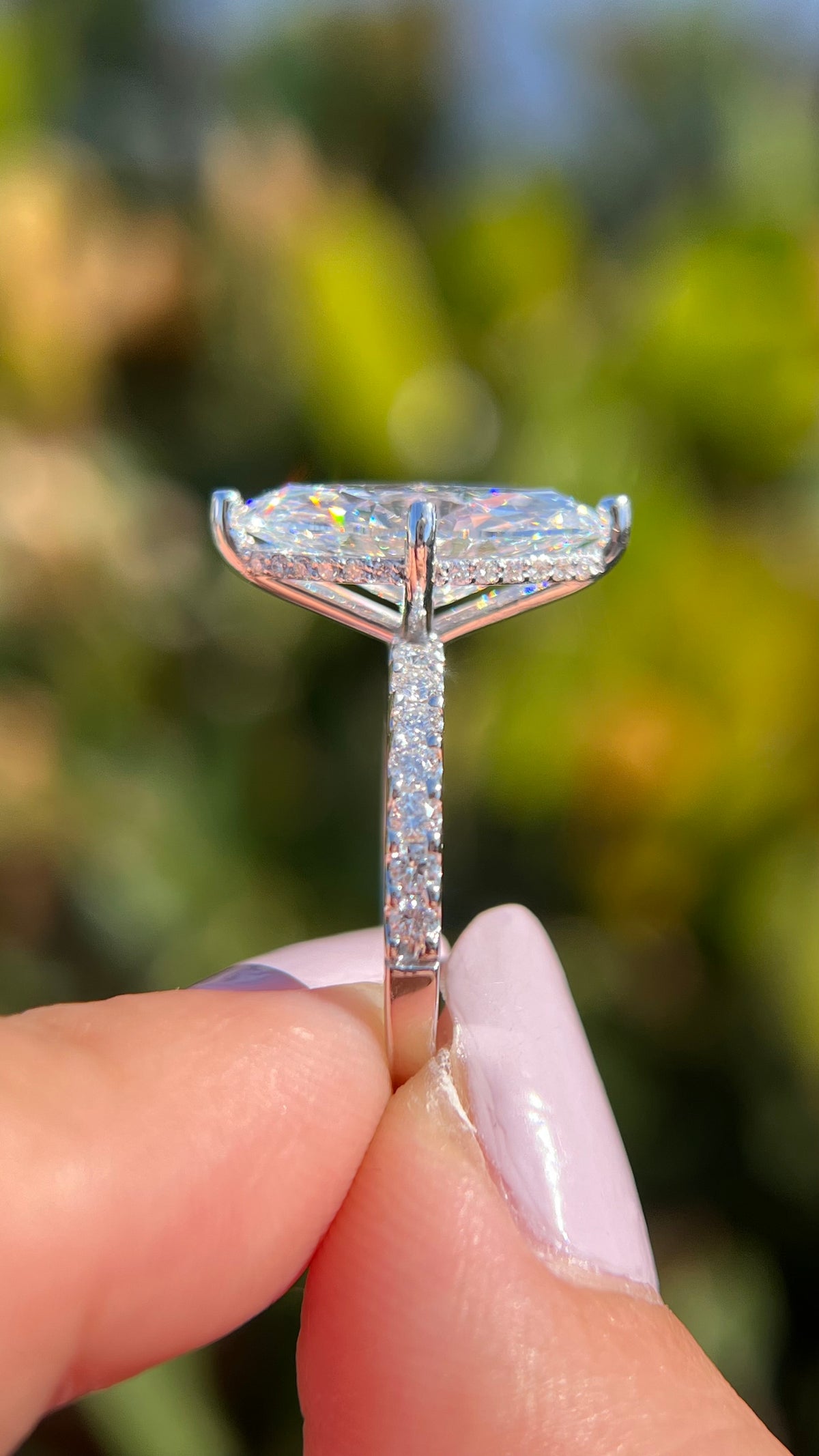 Jada 3.72ct E-VS1 Marquise Cut Lab Grown Diamond Engagement Ring 14K Gold