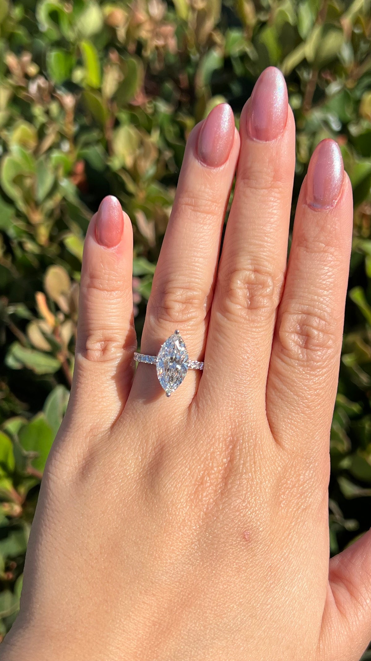 Jada 3.72ct E-VS1 Marquise Cut Lab Grown Diamond Engagement Ring 14K Gold