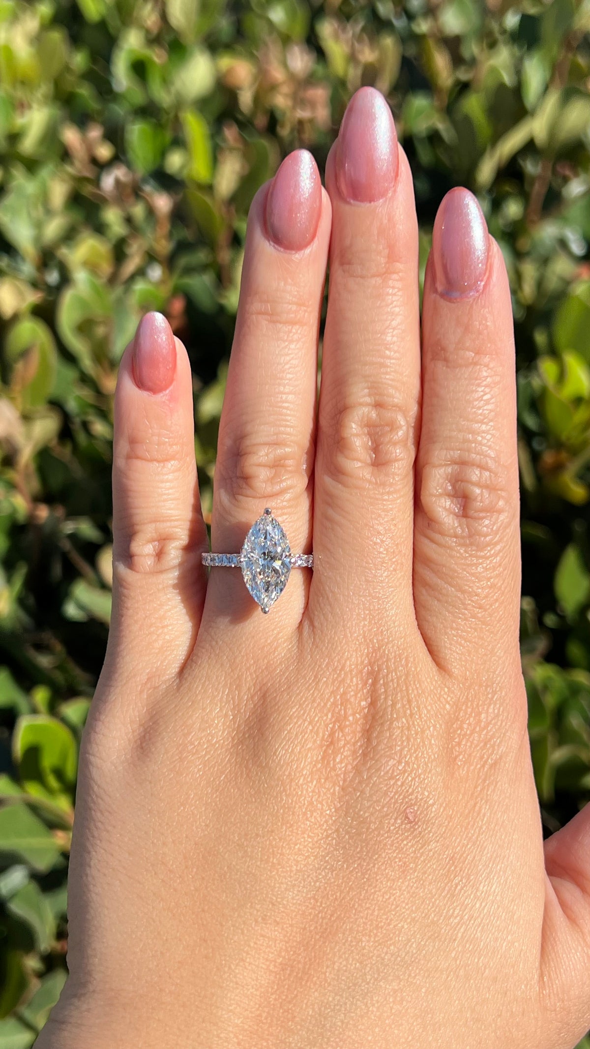 Jada 3.72ct E-VS1 Marquise Cut Lab Grown Diamond Engagement Ring 14K Gold