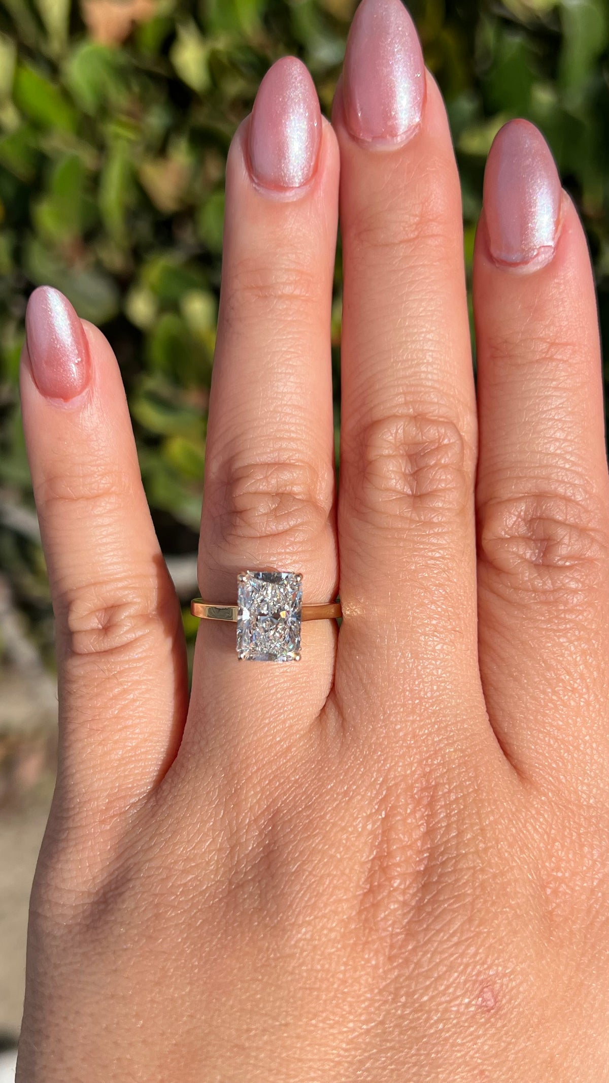 Ashlee 3.01ct F-VS1 Radiant Cut Lab Grown Diamond Engagement Ring 14K Gold