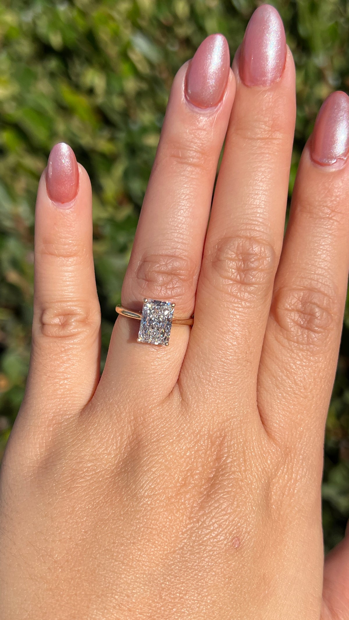 Ava Diamond Bridge 2.55ct E-VS1 Radiant Cut Lab Grown Diamond Engagement Ring 14K Gold