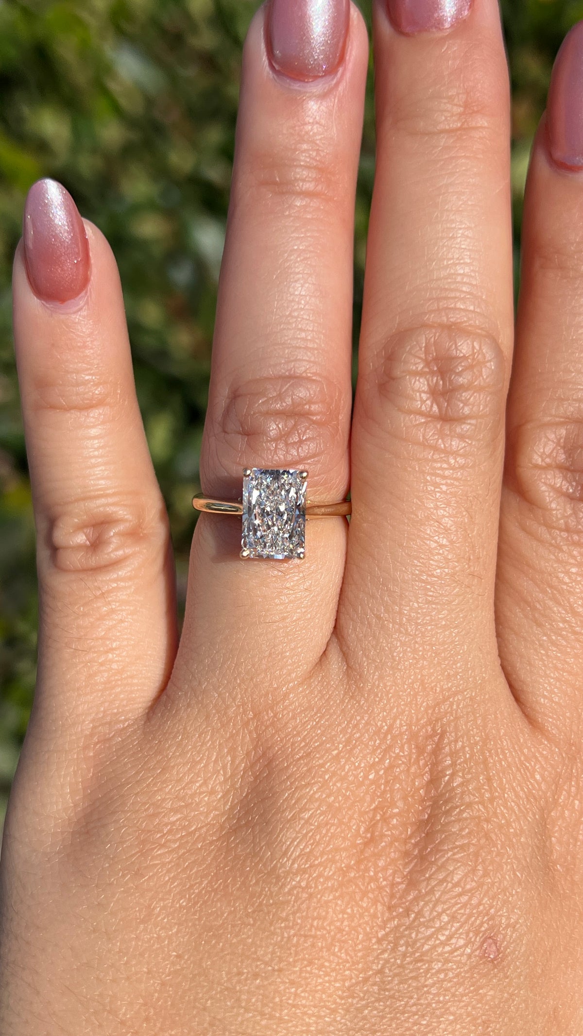 Ava Diamond Bridge 2.55ct E-VS1 Radiant Cut Lab Grown Diamond Engagement Ring 14K Gold