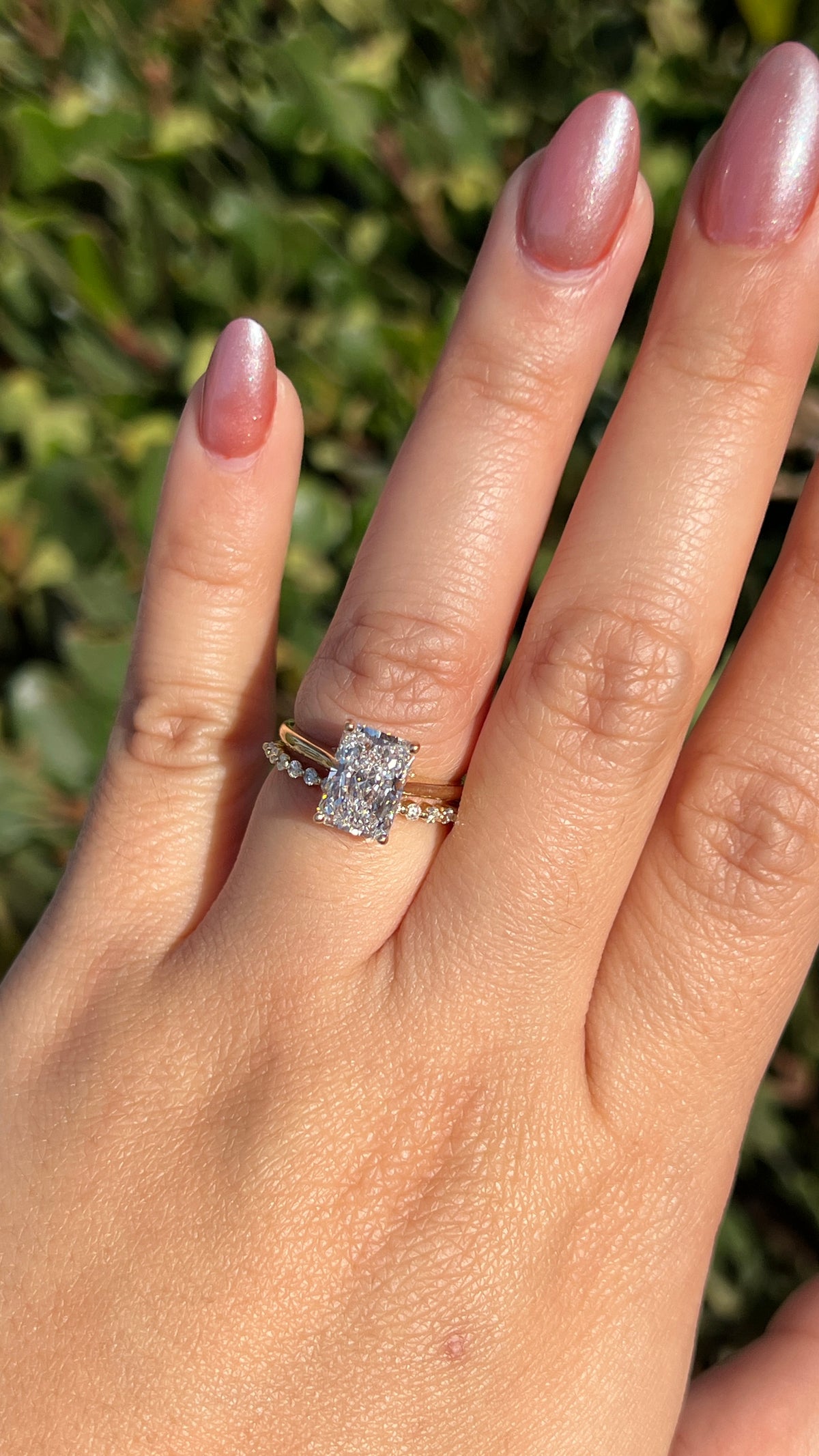 Ava Diamond Bridge 2.55ct E-VS1 Radiant Cut Lab Grown Diamond Engagement Ring 14K Gold