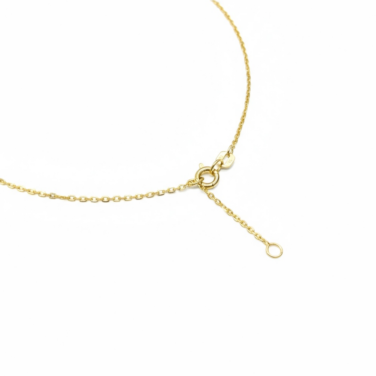 1.3mm Rolo Chain w/ Diamond Infinity Necklace 14K Solid Gold DFN003