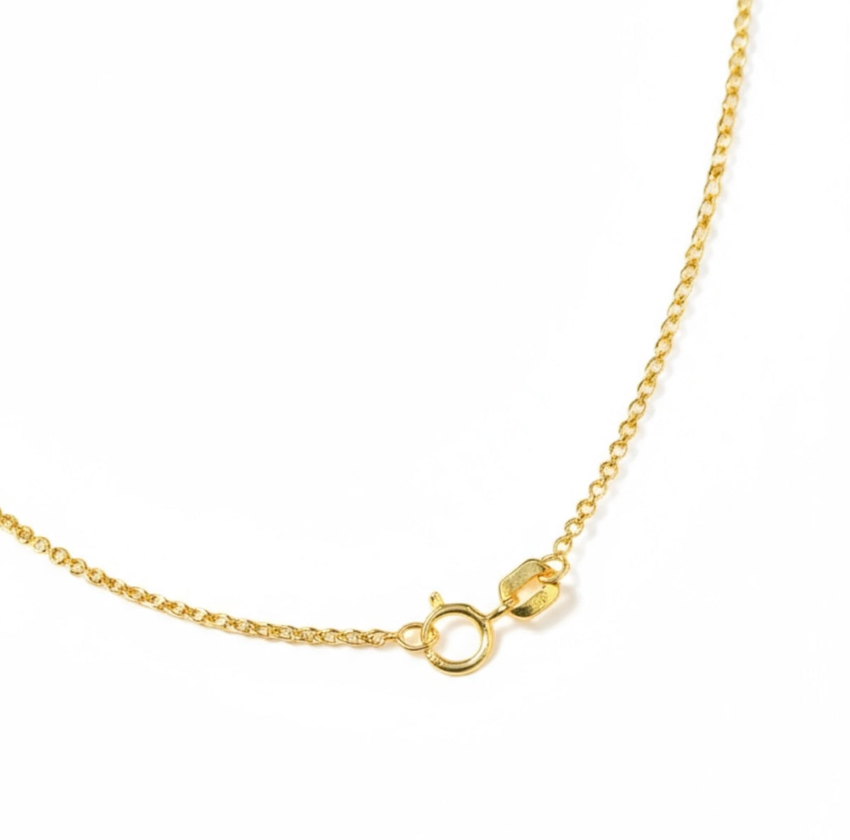 1.3mm Rolo Chain w/ Large Diamond Cross Necklace 14K Solid Gold DFN002