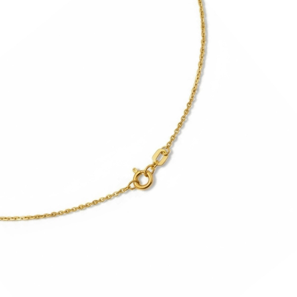 1.2mm Cable Chain w/ Large Diamond Bar Necklace 14K Solid Gold DFN006