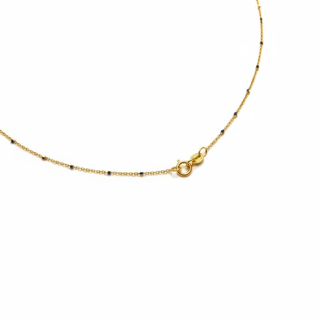 0.9mm Beaded Chain Diamond Halo Heart Necklace 14K Gold DFN014