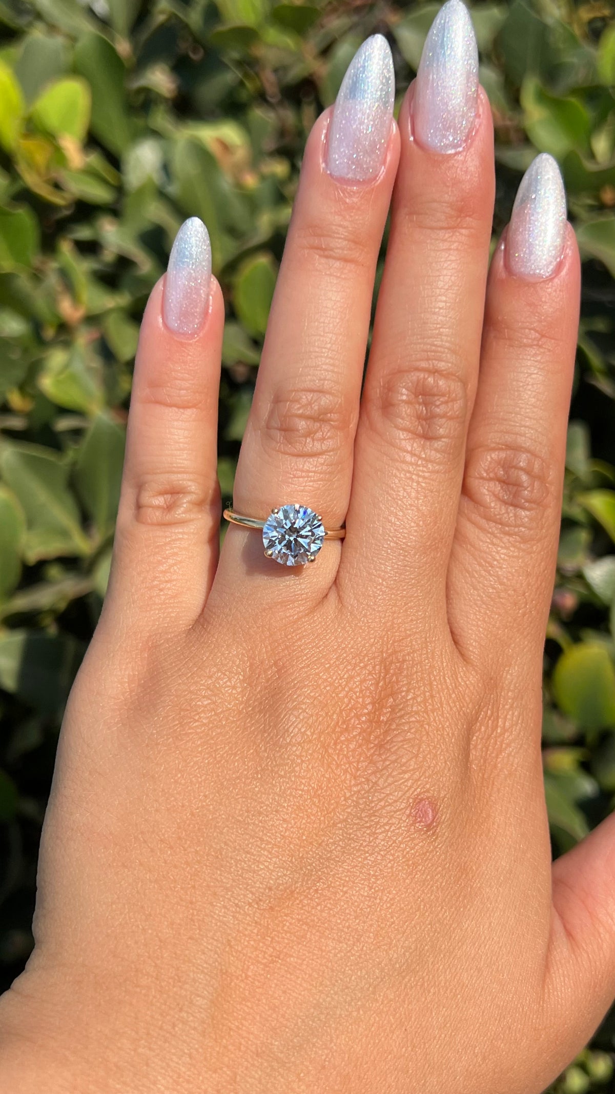 Evie 2.51ct E-VS1 Round Cut Lab Grown Diamond Engagement Ring 14K Gold