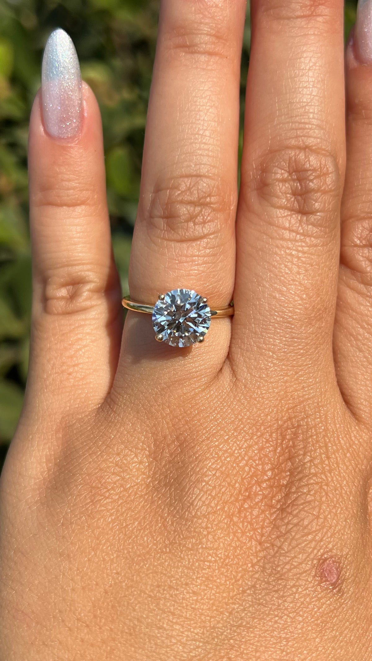 Evie 2.51ct E-VS1 Round Cut Lab Grown Diamond Engagement Ring 14K Gold