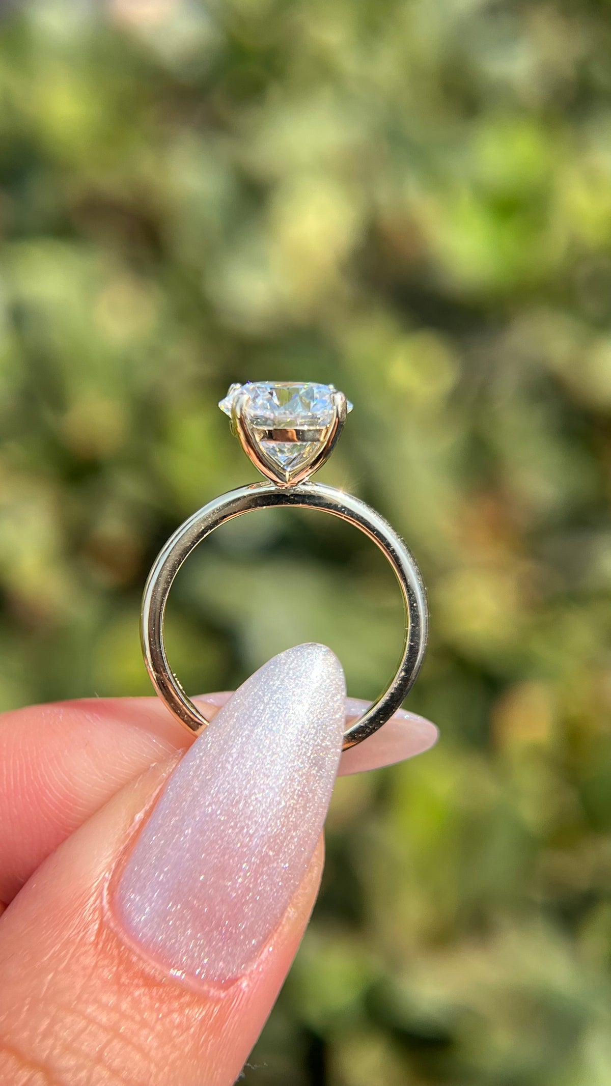 Evie 2.51ct E-VS1 Round Cut Lab Grown Diamond Engagement Ring 14K Gold