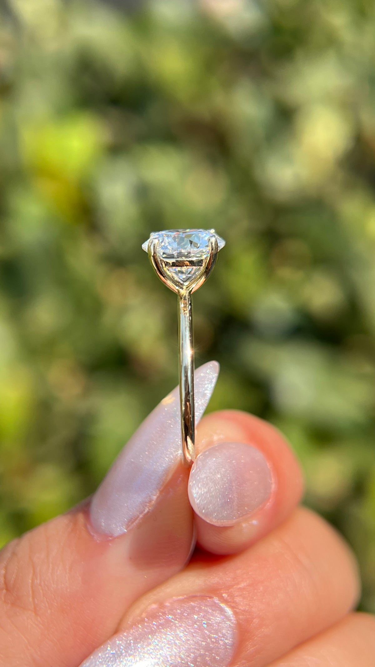 Evie 2.51ct E-VS1 Round Cut Lab Grown Diamond Engagement Ring 14K Gold