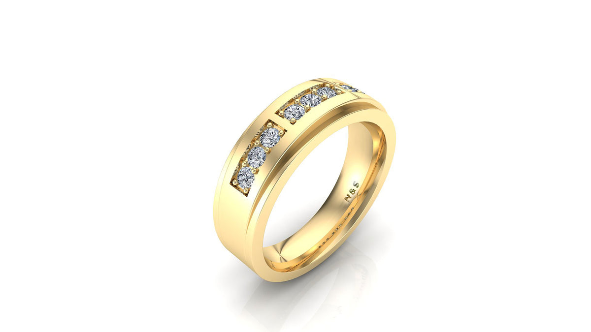 Men's 0.42ct tw Justin Triple Section Diamond Wedding Ring 14K Gold MR004