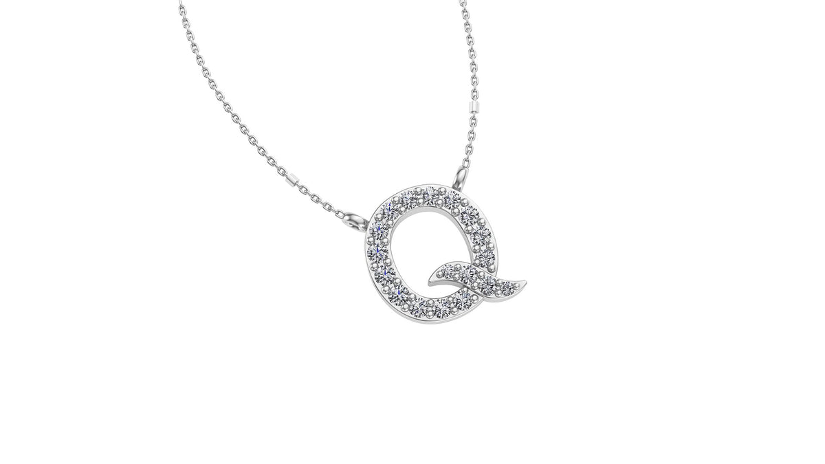 Initial Q Diamond Pendant 14K Gold DIP017