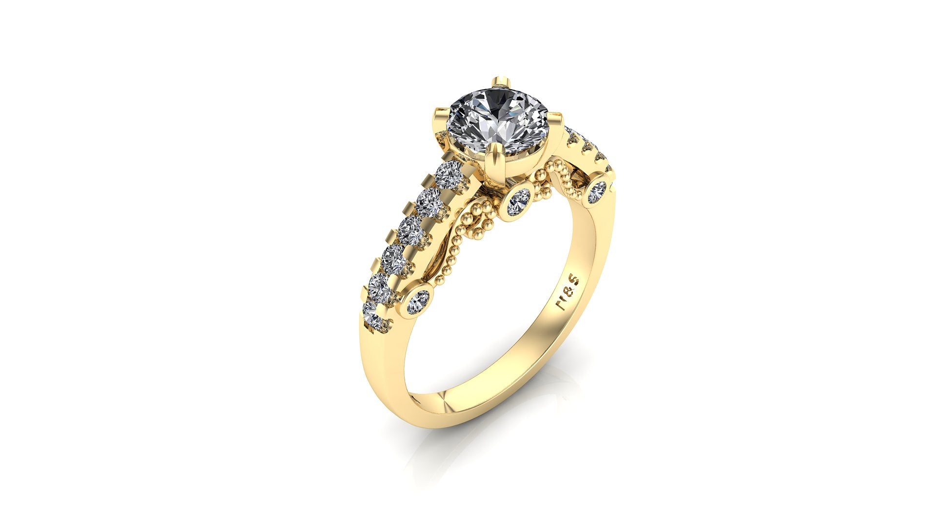 Diamond Engagement Ring 1.28 ct tw 14K White Gold DENG015