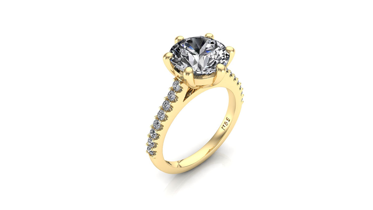 8.0mm (1.90ct) Jennifer ForeverOne Round Moissanite Engagement Ring 14K Gold MOENG056