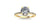 8.0mm (1.90ct) Katie ForeverOne Round Moissanite Four Prong Diamond Underhalo Engagement Ring 14K Gold MOENG074