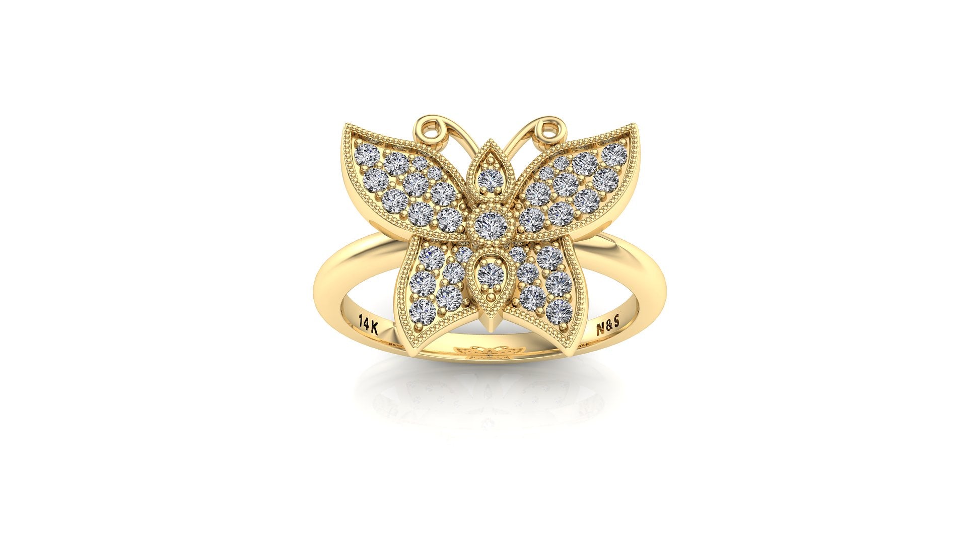 Diamond Butterfly Ring NIJ012