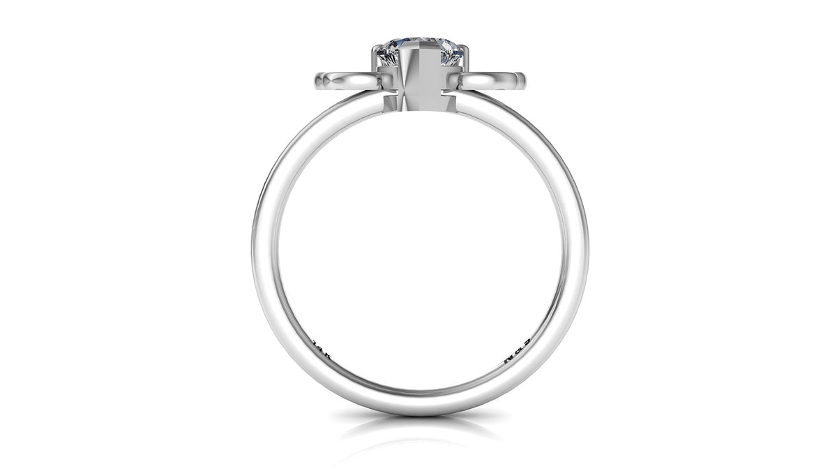 6mm (0.80ct) ForeverOne Heart Moissanite Wing Setting Moissanite Ring 14K Gold MOENG088