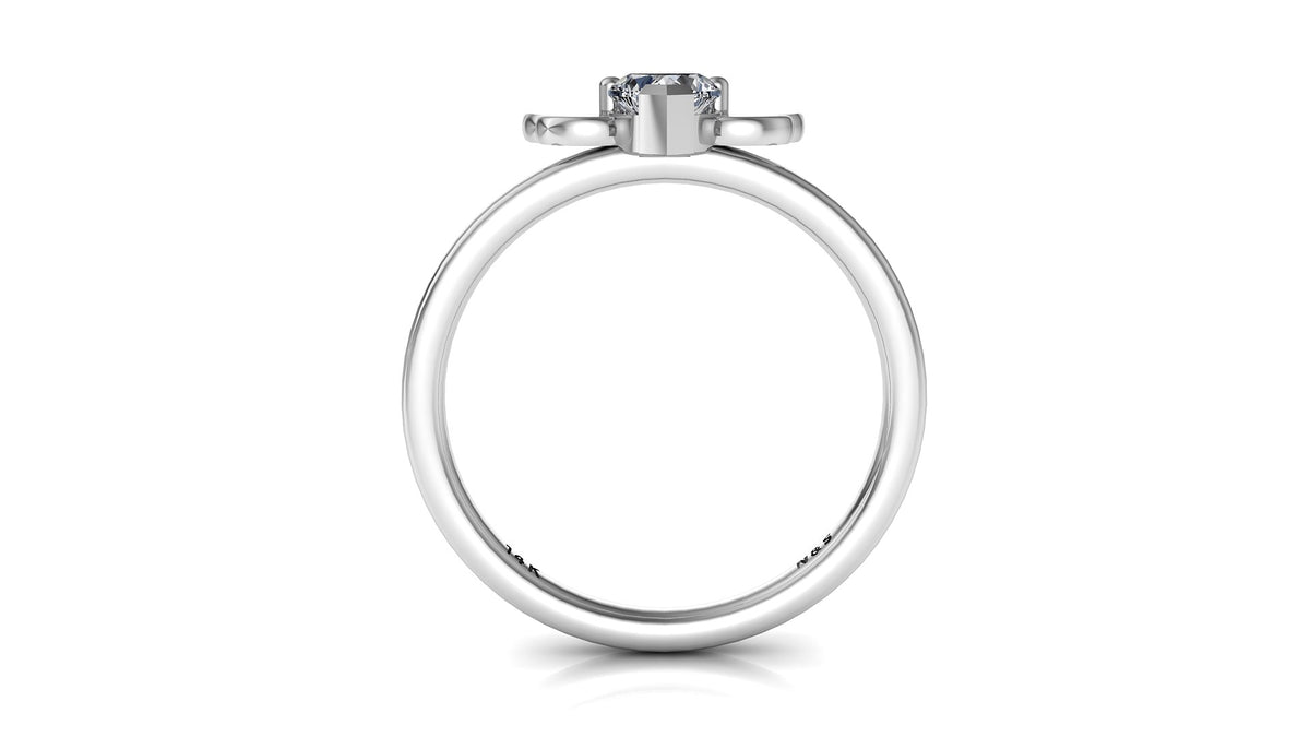 4mm (0.25ct) ForeverOne Heart Moissanite Wing Setting Moissanite Ring 14K Gold MOENG083