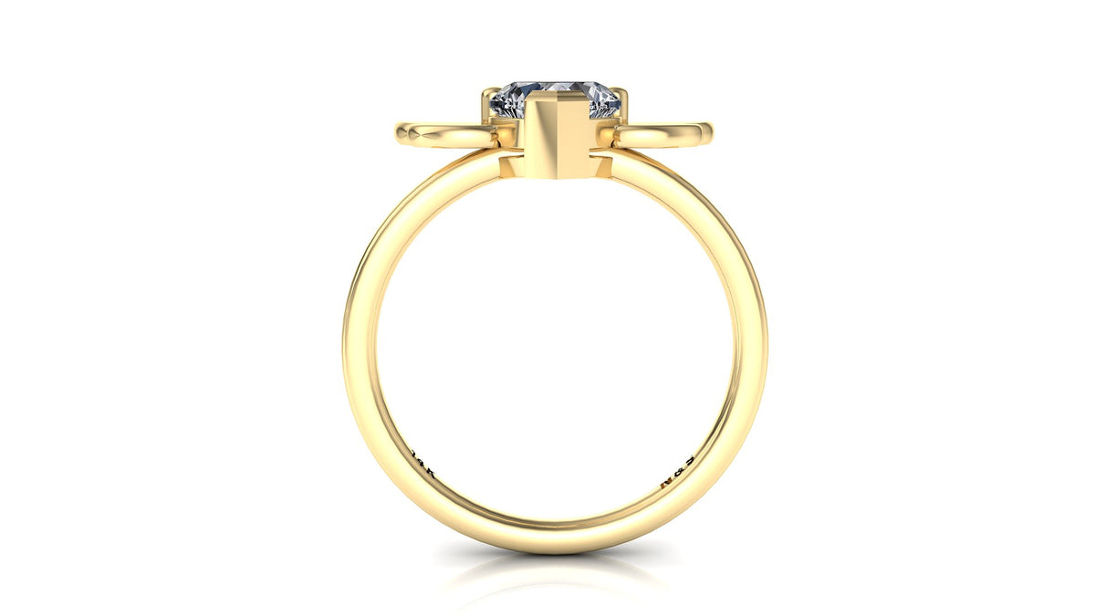 5mm (0.50ct) ForeverOne Heart Moissanite Wing Setting Moissanite Ring 14K Gold MOENG087