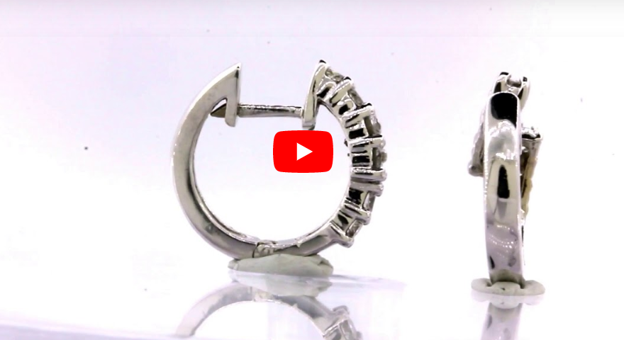 0.71 CT TW Round Diamond Hoop Earrings 14K White Gold DER003 - NorthandSouthJewelry