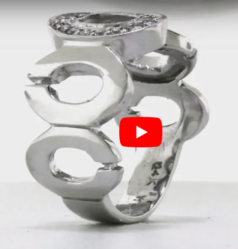 Circle Diamond Ring 0.21 ct tw Round-cut 14K White Gold DIR005 - NorthandSouthJewelry