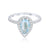 8x6mm 1.0-1.3 CT Pear Cut Aquamarine Diamond Halo 14K Gold Ring BSAQ2