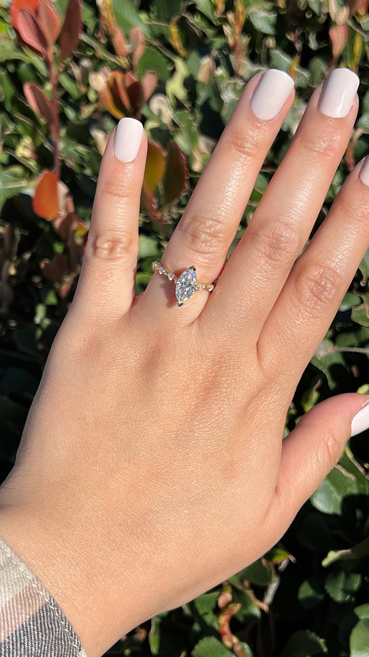 Belle 1.39ct E-VS1 Marquise Cut Lab Grown Diamond Engagement Ring 14K Gold