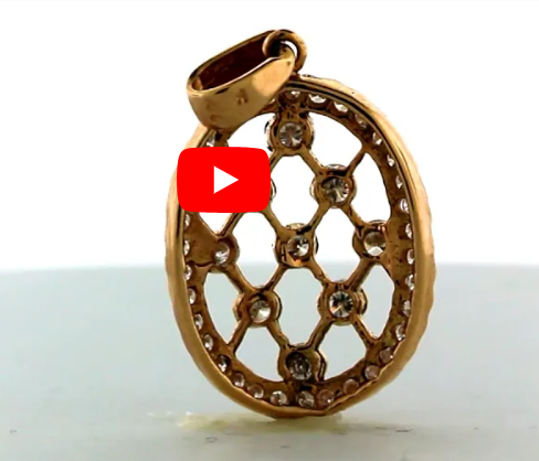 Racket String Diamond Pendant 0.58 CT TW 14K Rose Gold DPEN009 - NorthandSouthJewelry