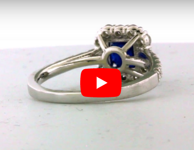 1.86 CT Sapphire Diamond Ring 0.93 CT TW 14K White Gold SPR001 - NorthandSouthJewelry