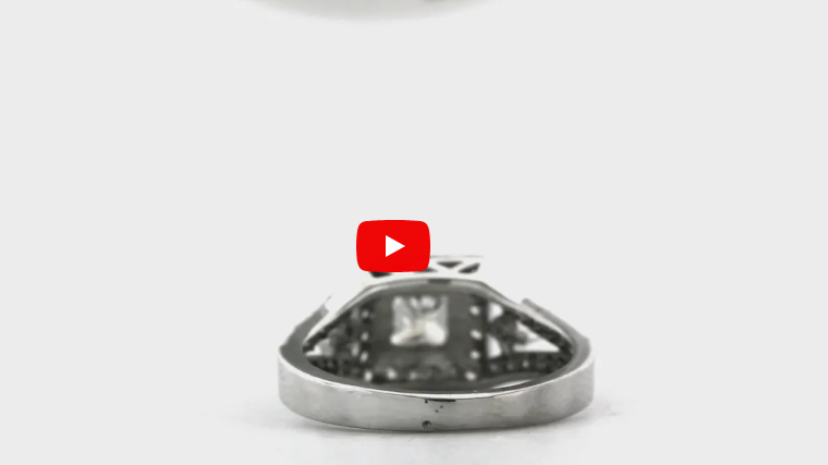 Princess Cut Diamond Engagement Ring 1.51 ct tw 14K White Gold DENG045 - NorthandSouthJewelry