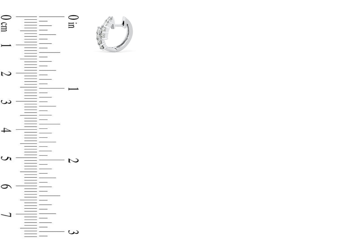 0.71 CT TW Round Diamond Hoop Earrings 14K White Gold DER003 - NorthandSouthJewelry