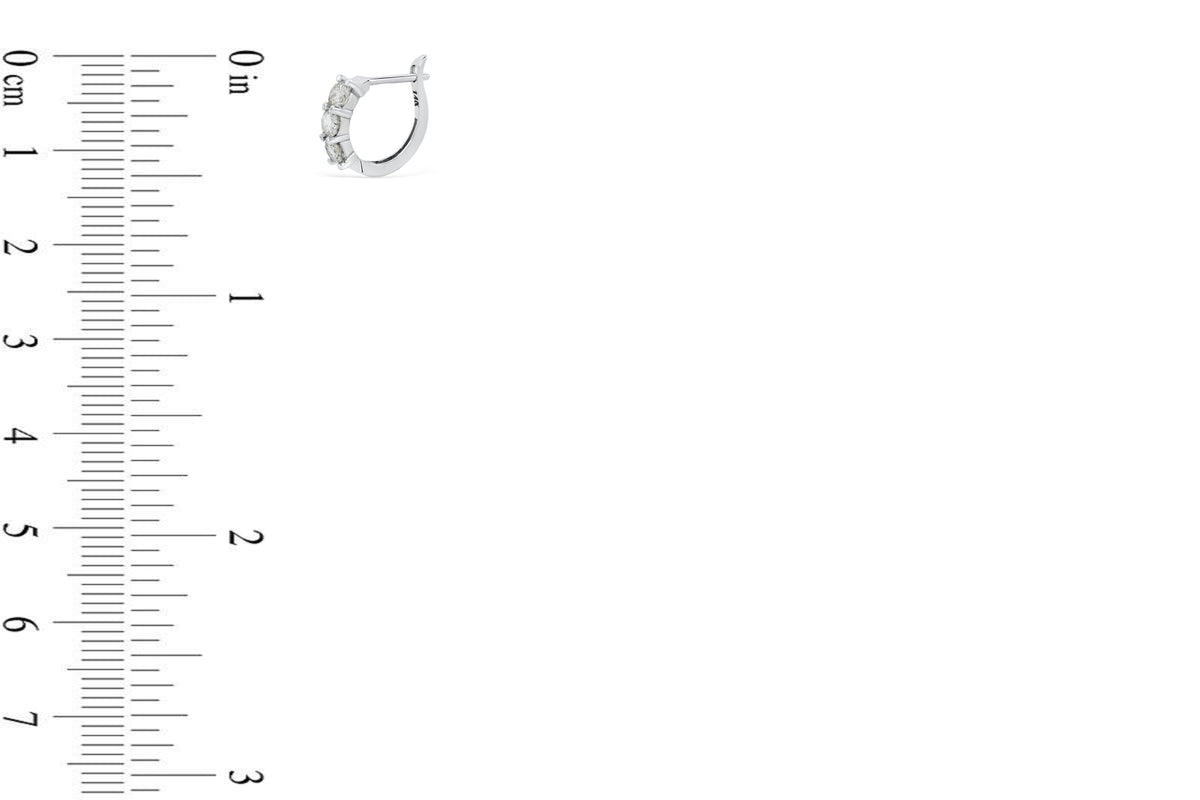 0.86 CT TW Round Diamond Hoop Earrings 14K White Gold DER005 - NorthandSouthJewelry