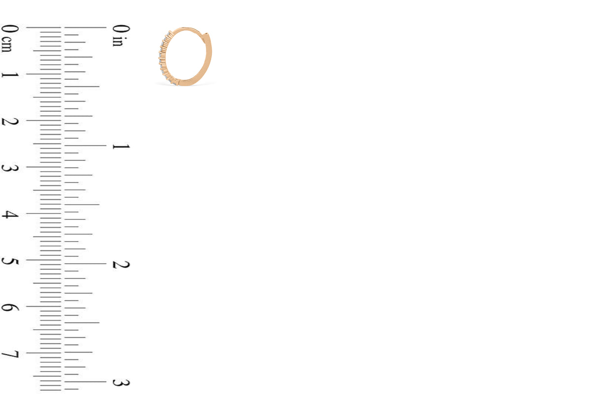 0.26 CT TW Round Diamond Hoop Earrings 14K Rose Gold DER010 - NorthandSouthJewelry