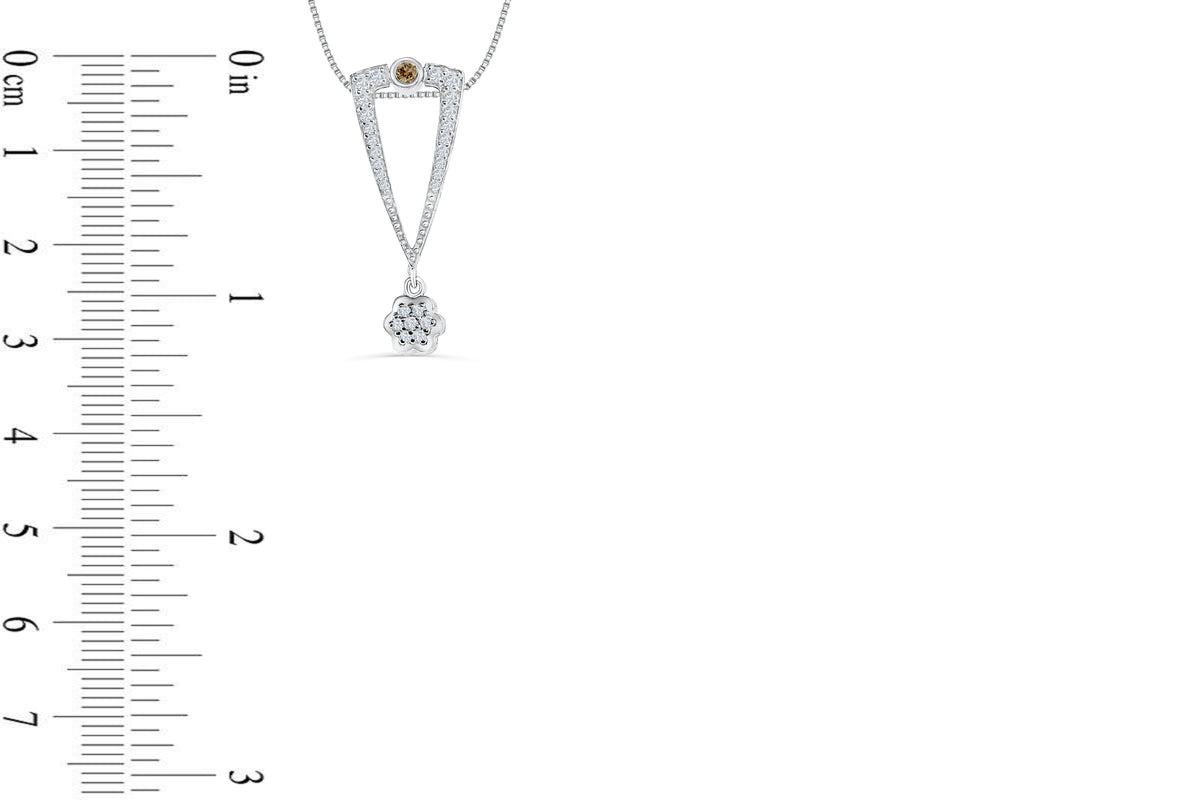 Chocolate Diamond Pendant 0.47 CT TW 14K White Gold DPEN050 - NorthandSouthJewelry