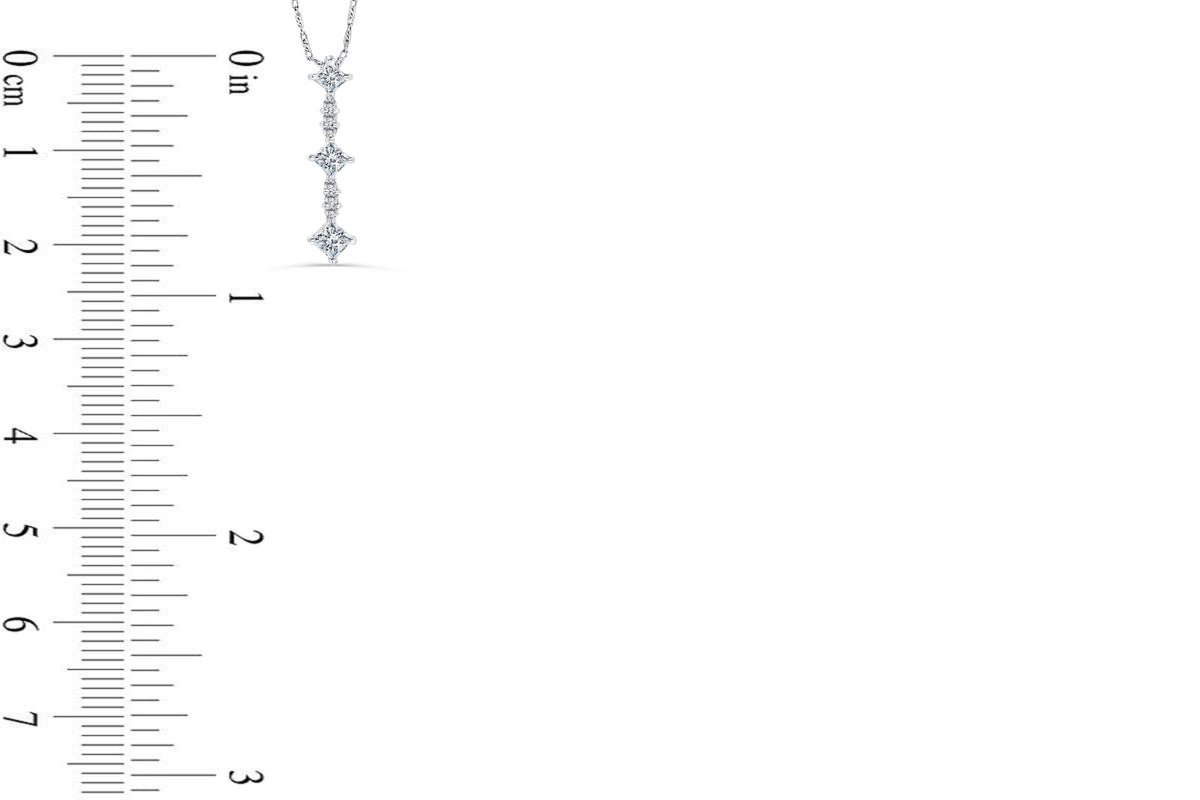 Diamond Bar Pendant 0.64 CT TW 14K White Gold DPEN028 - NorthandSouthJewelry