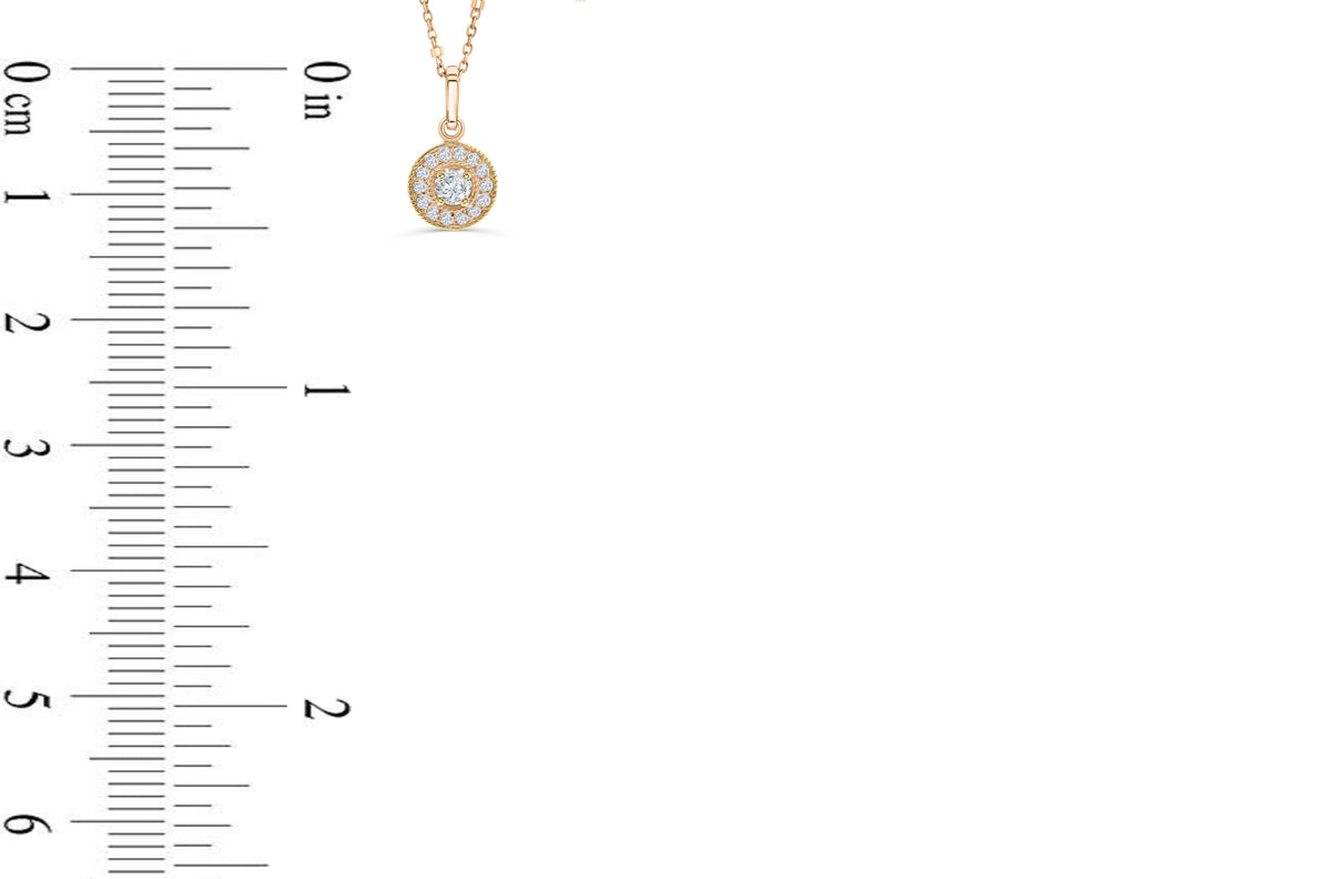 Halo Solitaire Diamond Pendant 0.31 CT TW 14K Rose Gold DPEN041 - NorthandSouthJewelry
